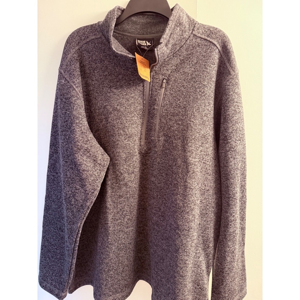 Eddie Bauer Mens Radiator Fleece 1/4 Zip Pullover Gray 2XL New With Tags